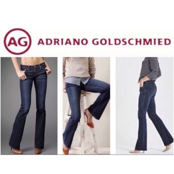 AG Adriano Goldschmied The Club Flare Jeans Women’s 27 R Blue Dark Wash Low Rise - Picture 8 of 8